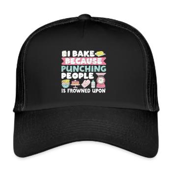 Backen Bäcker - Trucker Cap - Schwarz/Schwarz - Vorne