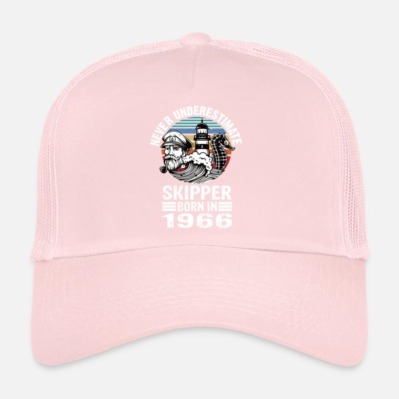 Never Underestimate Skipper born in 1966 Trucker Cap