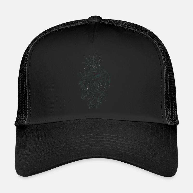 Bloomcore Flower Weirdcore - Trucker Cap - Schwarz/Schwarz