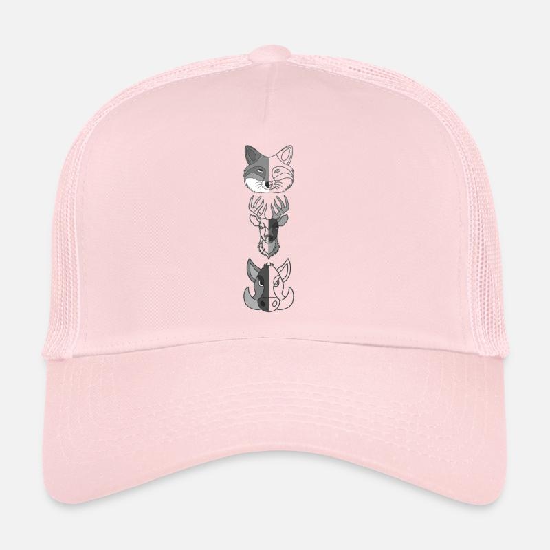 Fox Deer Wild Boar Forest Animal Design Trucker Cap