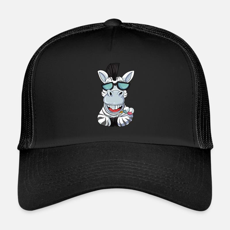 Zèbre avec lunettes de soleil Casquette trucker 