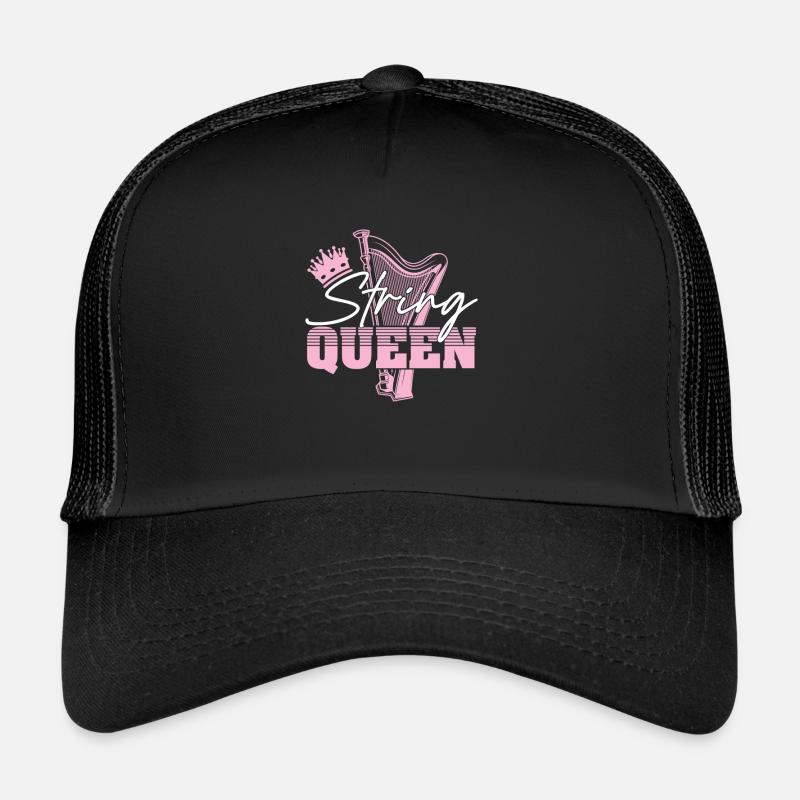 String Queen Funny Harpist Harp Player Trucker Cap