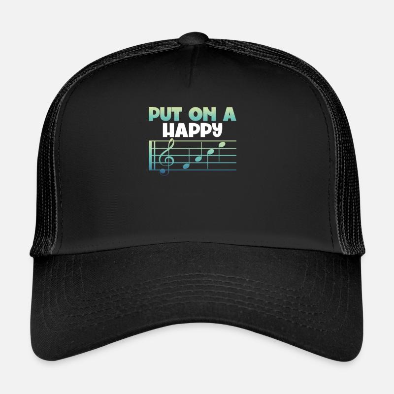 Put Cheerful Music Notes On Trucker Cap