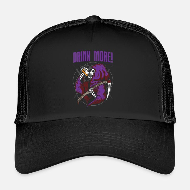 Grim Reaper Beer Boire plus Halloween Casquette trucker 