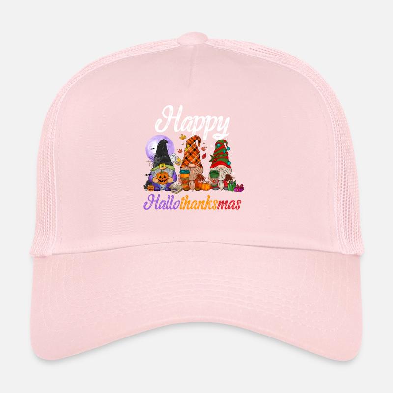 Three Dwarfs Hallothanksmas Halloween Christmas Trucker Cap