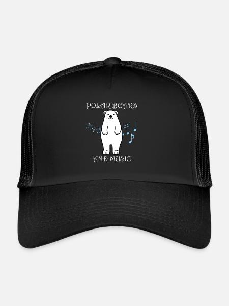 Des ours polaires et le musicien de musique Arctic - Casquette trucker  - noir/noir - Devant