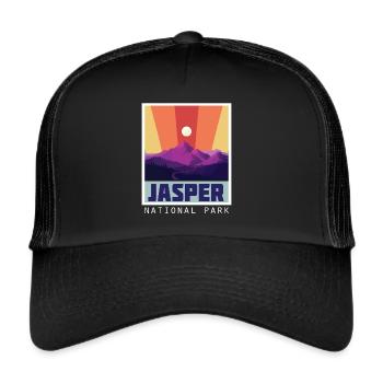 Jasper Icefields Parkway Nationalpark Kanada Alber - Trucker Cap - Schwarz/Schwarz - Vorne