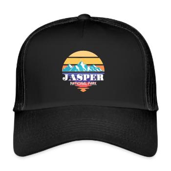 Nationalpark Jaspis Kanada Souvenir Mountains Icef - Trucker Cap - Schwarz/Schwarz - Vorne