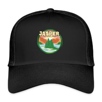 Jasper Canada Alberta Souvenir Campin - Trucker Cap - black/black - Front