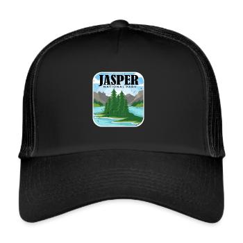 Alberta National Park Jasper Canada Souvenir Campi - Trucker Cap - black/black - Front