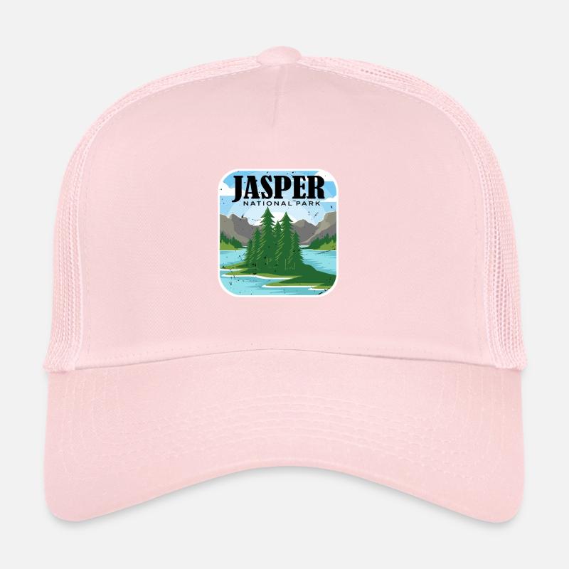 Alberta National Park Jasper Canada Souvenir Campi Trucker Cap