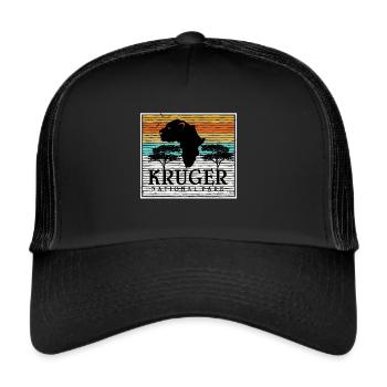 Leopard National Park Africa Kruger Safari Big Five - Trucker Cap - black/black - Front