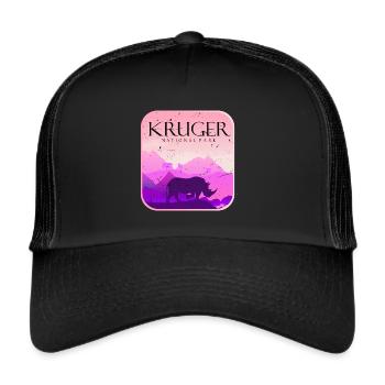 Rhino Kruger National Park Safari Africa Big Five - Trucker Cap - black/black - Front