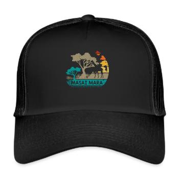 Masai Mara Safari National Reserve Kenya Serengeti - Trucker Cap - black/black - Front