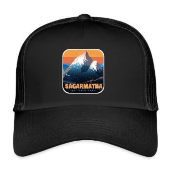 Parc national des montagnes Sagarmatha Everest Népal T - Casquette trucker  - noir/noir - Devant