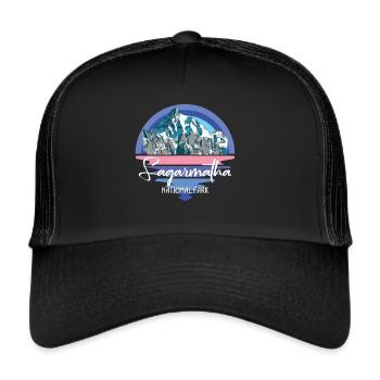 Parc national de l’Everest Sagarmatha Mountains au Tibet Nep - Casquette trucker  - noir/noir - Devant