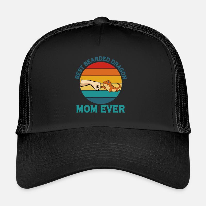 Best Bearded Dragon Mom Ever Eidechse Mama Mutter - Trucker Cap - Schwarz/Schwarz
