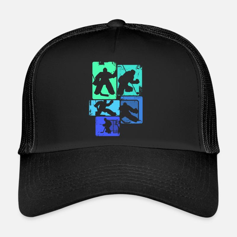 Eishockey Torwart Jungen Kinder Männer - Trucker Cap - Schwarz/Schwarz