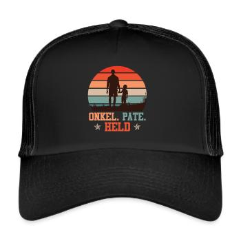 Onkel Pate Held Onkel Spruch - Trucker Cap - Schwarz/Schwarz - Vorne