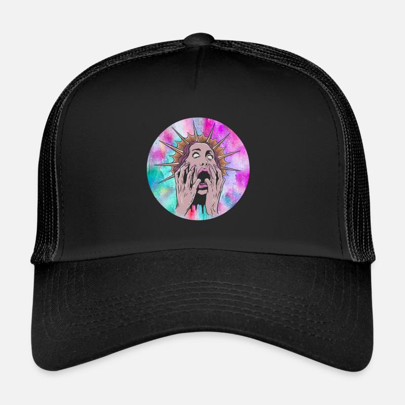 Awesome Agonized Head Art Halloween Designs Trucker Cap