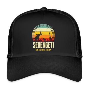 Serengeti Big Five Safari Souvenir Africa National - Trucker Cap - black/black - Front