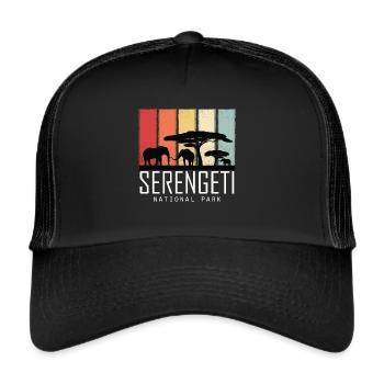 Tanzania National Park Africa Safari Serengeti Souv - Trucker Cap - black/black - Front