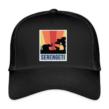 Elephant Safari National Park Serengeti Souvenir A - Trucker Cap - black/black - Front