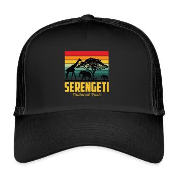 Serengeti Tanzania Safari Africa National Park Big - Trucker Cap - black/black - Front