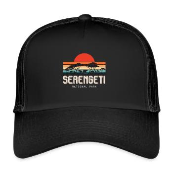 Safari Retro Serengeti National Park Sunrise - Trucker Cap - black/black - Front