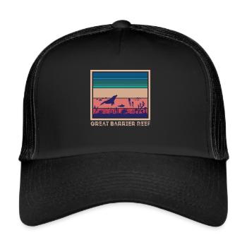 Coral Reef Australia Great Barrier Reef Diving - Trucker Cap - black/black - Front