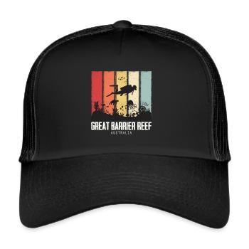 Great Barrier Reef Diving Australia Coral Reef - Trucker Cap - black/black - Front