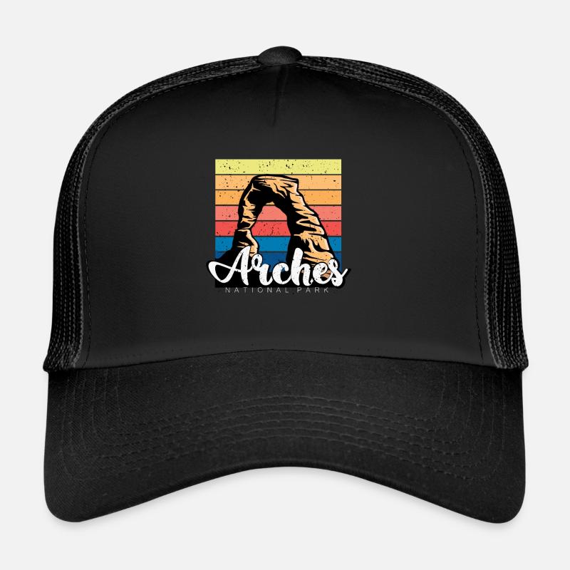Arches Moab Canyon Utah Camping Wande National Park Casquette trucker 