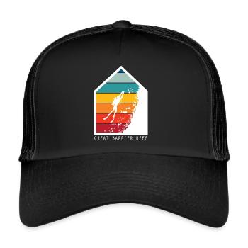 Coral Reef Sea Australia Great Barrier Reef Ta - Trucker Cap - black/black - Front