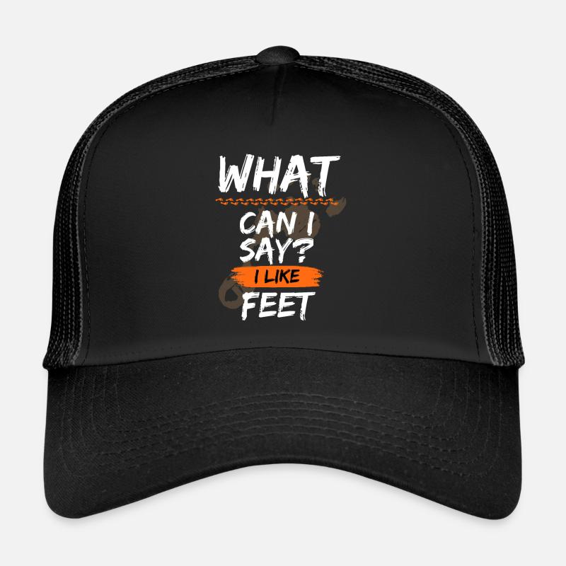 A funny saying for a foot fan - Trucker Cap - black/black