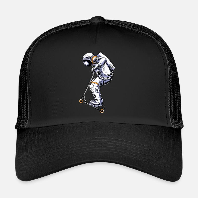 Scooter Kickroller Driver Scootering Astronaute - Casquette trucker  - noir/noir