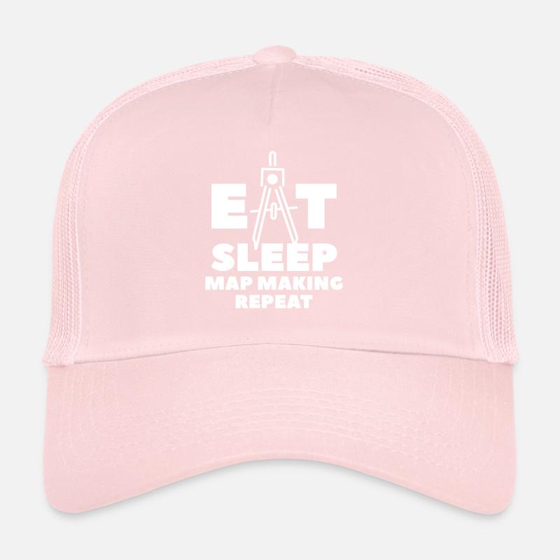 Eat Sleep Map Making Repeat Cartographer Cartograp Trucker Cap