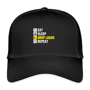 LKW Truck LKW Fahrer Trucker Geschenk - Trucker Cap - Schwarz/Schwarz - Vorne