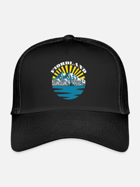 Fiordland National Park New Zealand Tourist Trail - Trucker Cap - black/black - Front