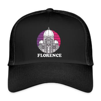 Florence Italian Home Dome Tuscany Cathedral Itali - Trucker Cap - black/black - Front