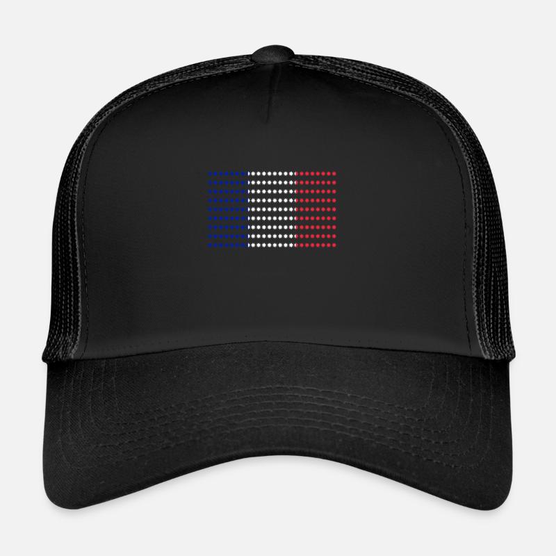Français drapeau - Casquette trucker  - noir/noir