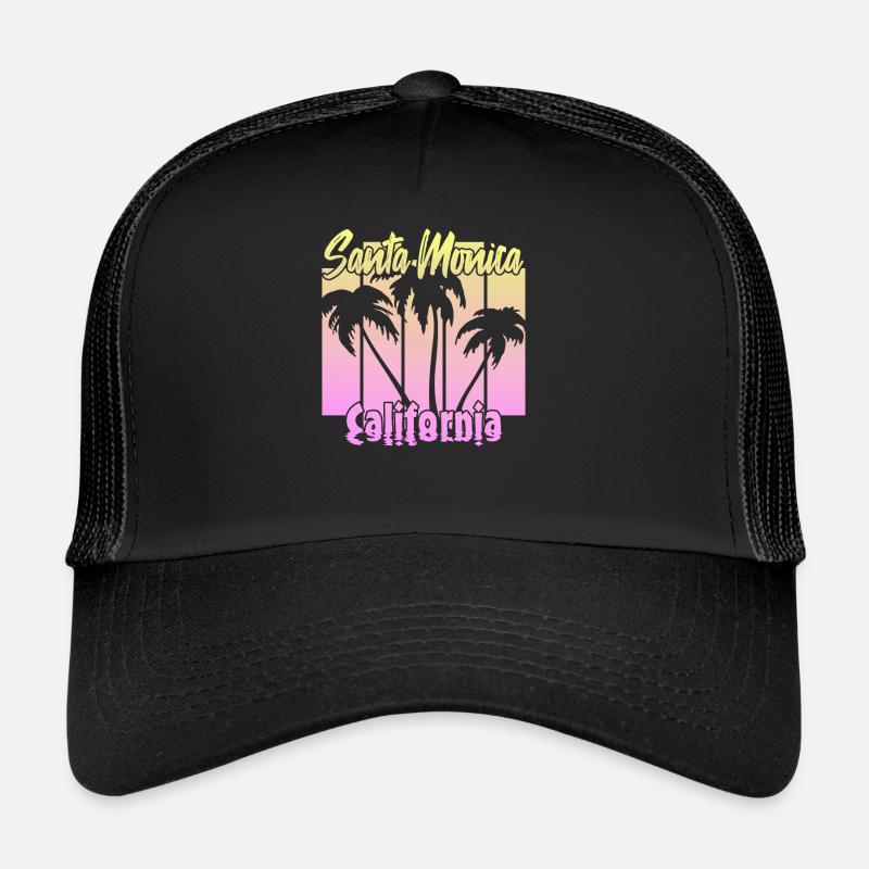 Santa Monica California - Trucker Cap - black/black