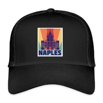 Italie Souvenir Naples Maison Italienne Mitaine - Casquette trucker  - noir/noir - Devant