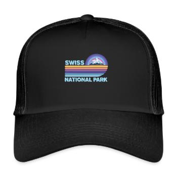 Swiss National Park Snow Engadin Cam - Trucker Cap - black/black - Front