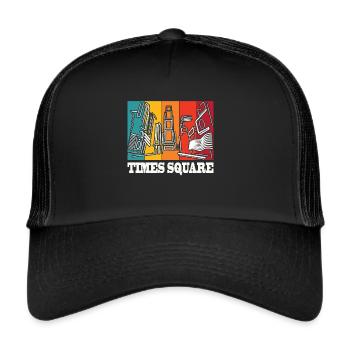 Times Square New York Souvenir NYC New York City R - Casquette trucker  - noir/noir - Devant