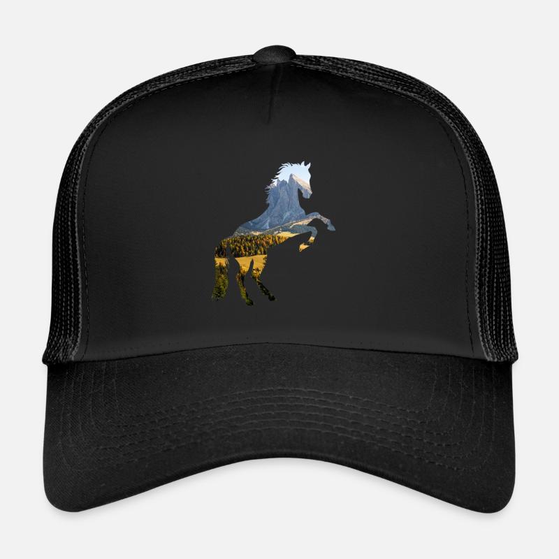 Pferd - Trucker Cap - Schwarz/Schwarz