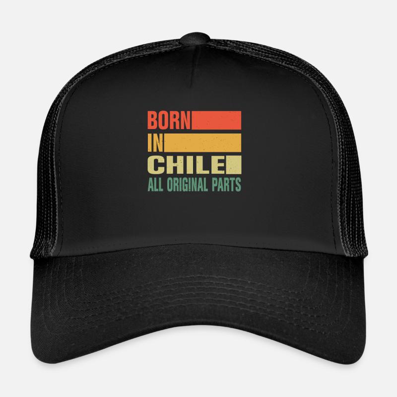 Geboren In Chile - Trucker Cap - Schwarz/Schwarz
