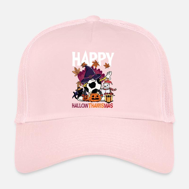 Hallothanksmas Soccer Halloween Noël Casquette trucker 