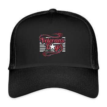 Logo For Veterans Day - Trucker Cap - black/black - Front