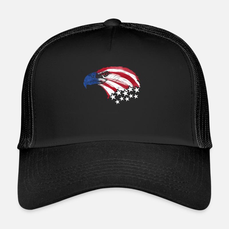 Soon Eagle US Flag Colors Patriotic 4th Of July Trucker Cap