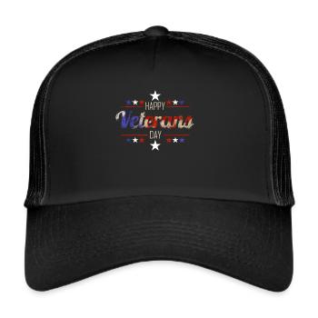 Happy Veterans Day - Trucker Cap - black/black - Front